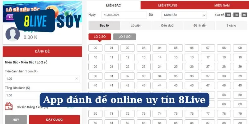 App đánh đề trực tuyến 8live xanh chín