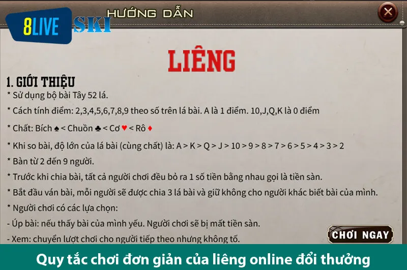 Chơi game bài liêng siêu đỉnh đổi thưởng cực nhanh tại 8live