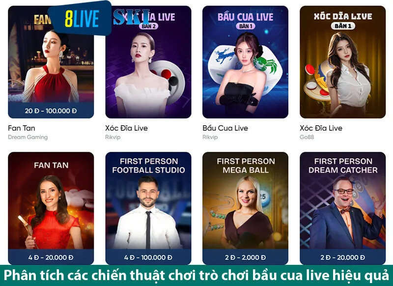 Tìm hiểu cách vào cược chuẩn khi tham gia trò chơi bầu cua live trên 8live.ski