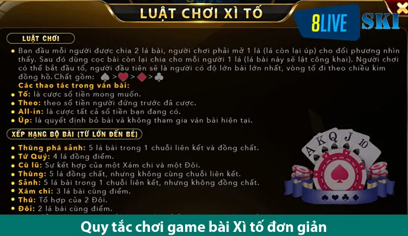 Chinh phục siêu phẩm cá cược xì tố hoàng kim cực đã trên 8live ski