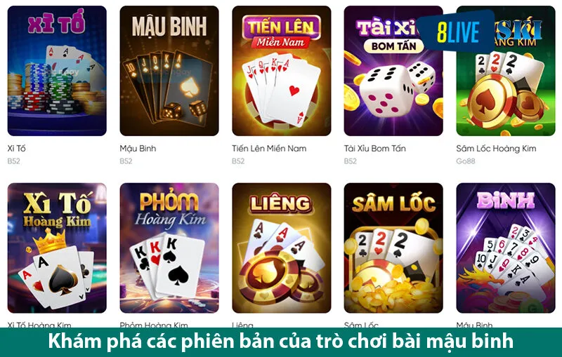 Game bài mậu binh và những biến thể mà người chơi nên nắm rõ trên 8live ski