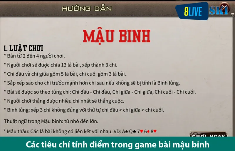 Game bài mậu binh và những biến thể mà người chơi nên nắm rõ trên 8live ski