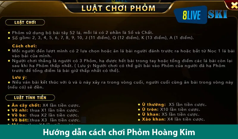 Nhận ưu đãi cực lớn khi trải nghiệm Phỏm hoàng kim tại 8live