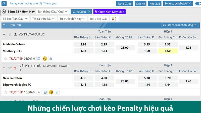 Khám phá các loại hình cược và chiến lược chơi kèo Penalty chính xác