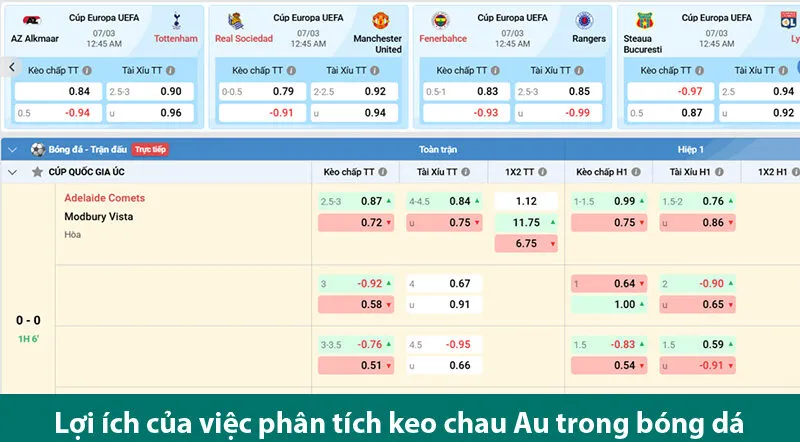 Cách phân tích kèo cá cược châu Âu chuẩn xác giúp bạn chơi hiệu quả